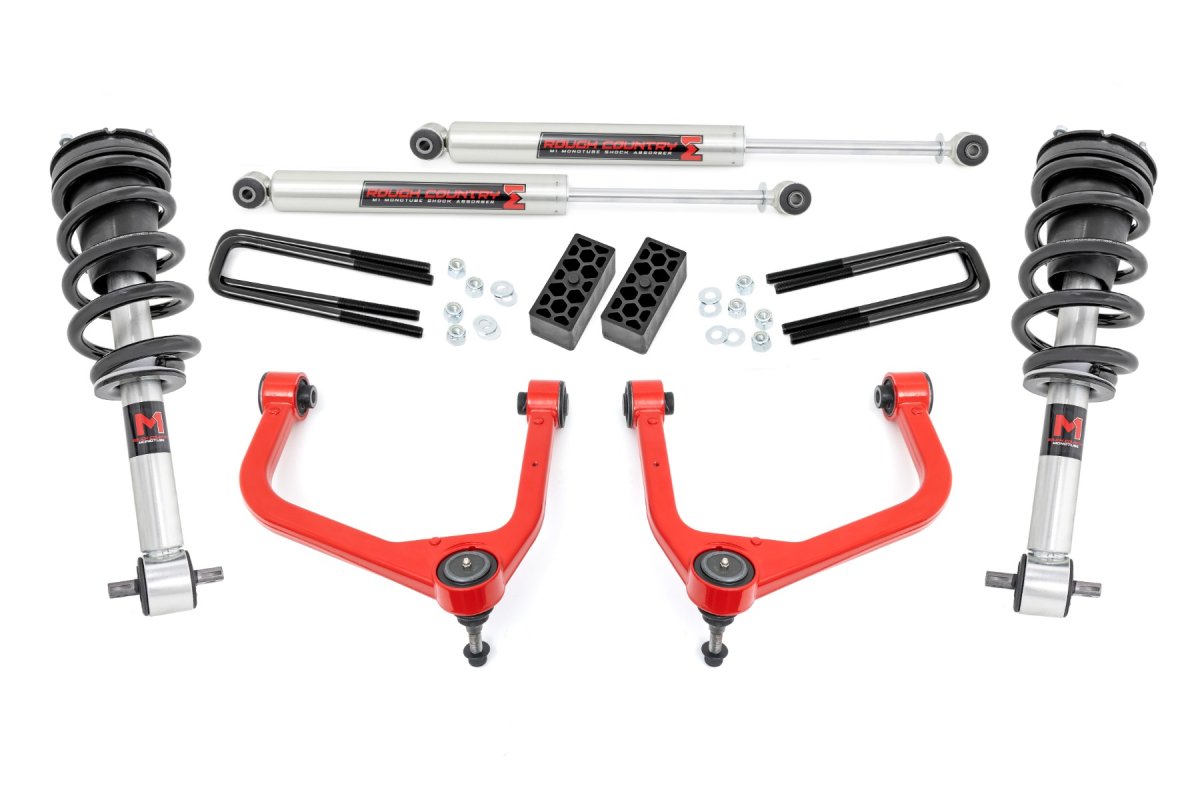 GMC Sierra 1500 Suspension Lift Kit - Front + Rear - Rough Country - 3.5 Inch Lift Kit with M1 Struts - '19-'25